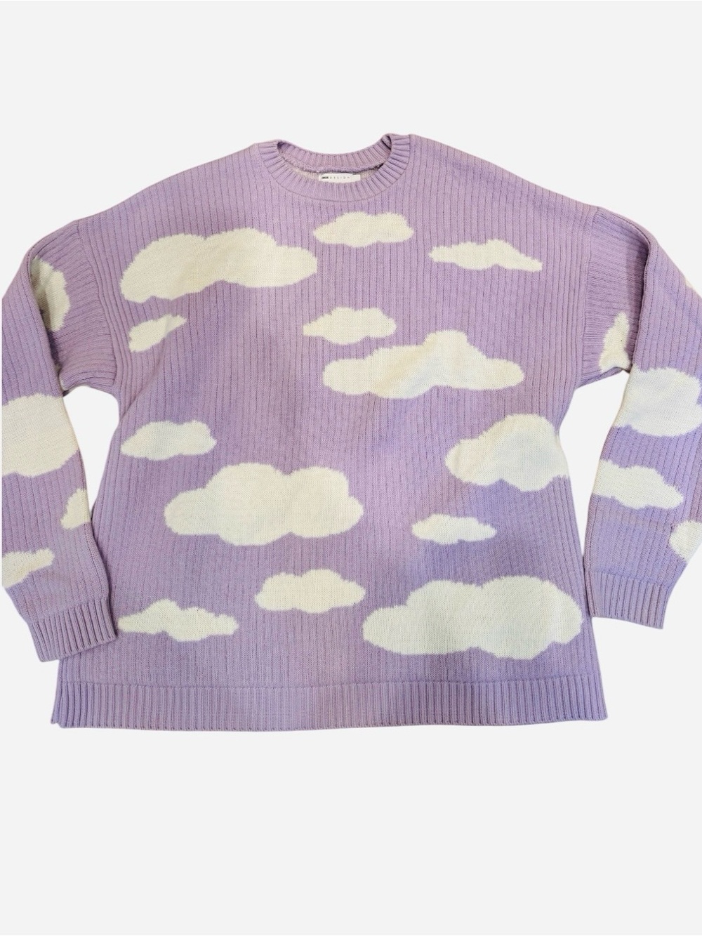 ASOS Purple Lilac Cloud Ribbed Sweater Oversized Relax Fit M Chunky
